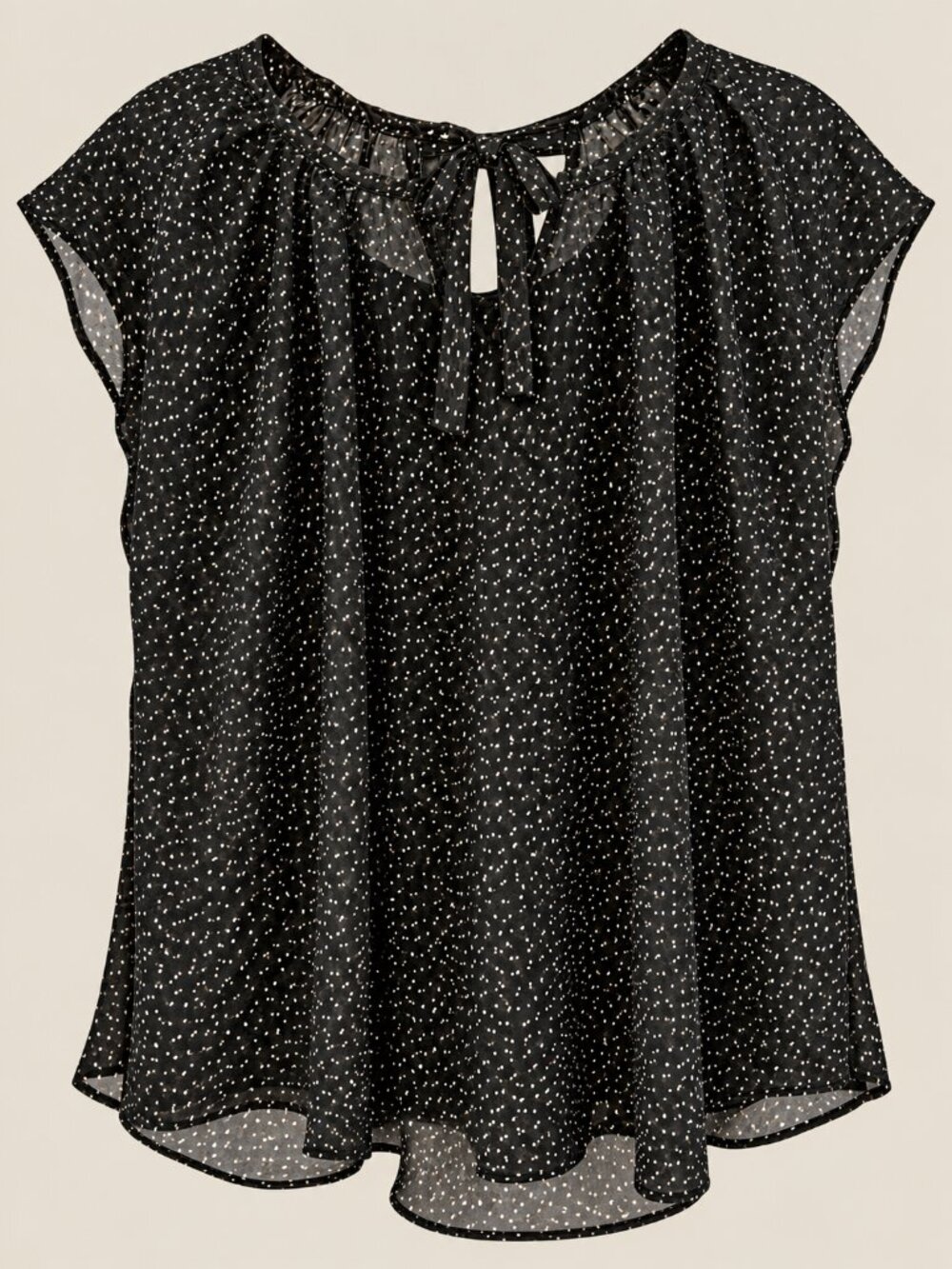 Lauren Conrad XL Black Sheer Clip Dot Top Coquette Fairycore - Picture 2 of 6